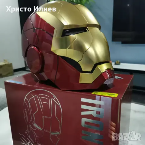 Marvel Моторизирана маска Iron Man MK5 1:1 с гласова команда Роботизирана каска Железния човек, снимка 1 - Друга електроника - 49126180