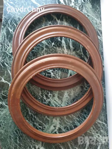 11бр Van Hygan & Smythe луксозна английска кръгла дървена рамка за декоративна порцеланова чиния, снимка 8 - Колекции - 47173394