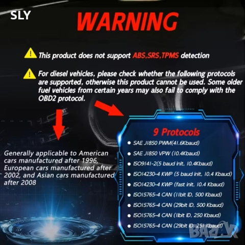 Диагностичен скенер за автомобили OBD2, снимка 4 - Аксесоари и консумативи - 52546317