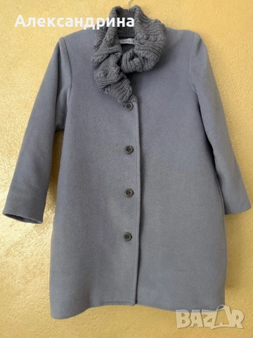 Сиво Вълнено палто на Christian Dior 