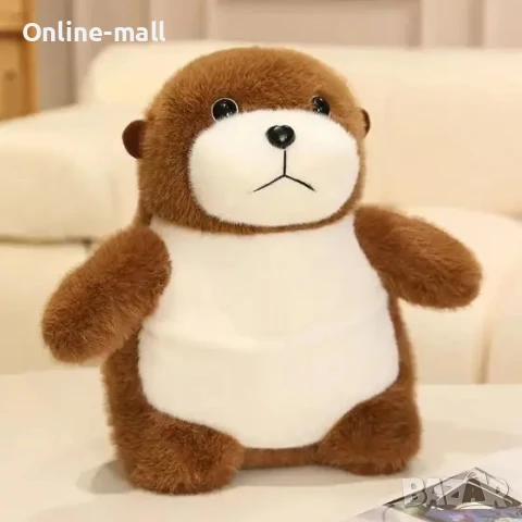 Плюшена играчка видра 30см – мека и пухкава с джобче, сладка играчка и подарък за дете, снимка 2 - Плюшени играчки - 50492407