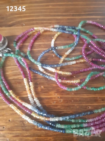 Огърлица естествени камъни,  сребърна закопчалка- рубин, снимка 5 - Колиета, медальони, синджири - 51394768