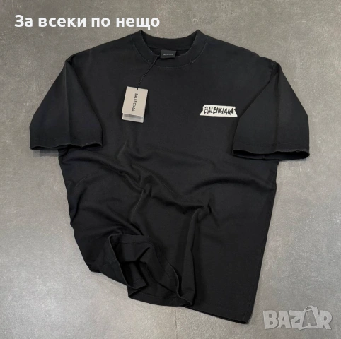 Balenciaga Мъжка Черна Тениска👕Мъжка Блуза С Къс Ръкав В Черен Цвят Баленсиага Код Mens P.269, снимка 2 - Тениски - 53922962