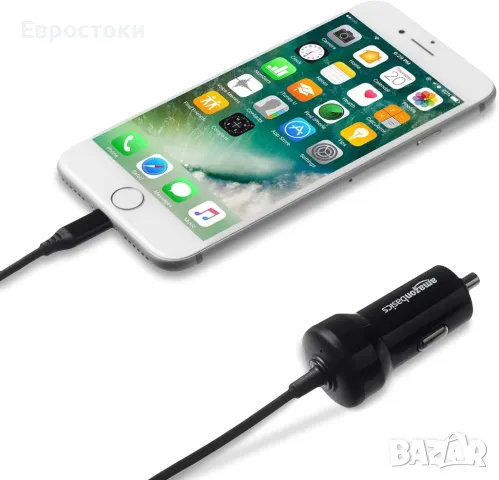 Amazon Basics 12W (5V, 2.4A) зарядно за кола с Lightning кабел за устройства iPhone и Apple, снимка 3 - Аксесоари и консумативи - 49514500