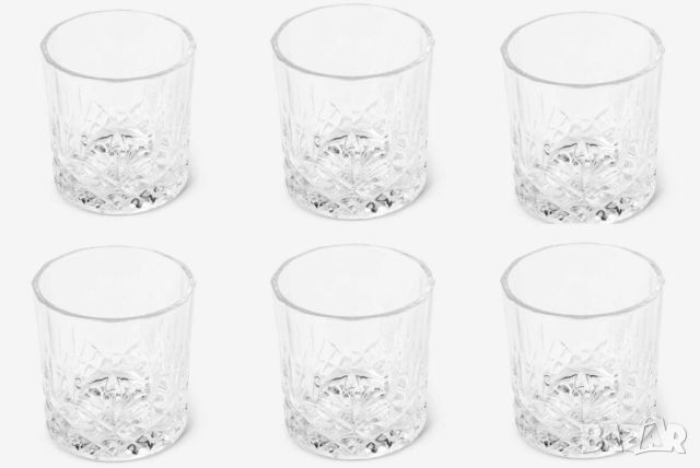 Комплект от деликатно стъкло,6 чаши и купа за лед с удобни щипки, снимка 7 - Чаши - 46397040