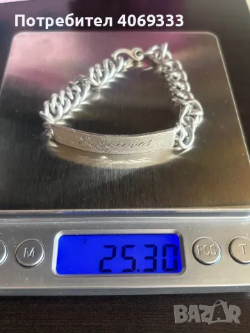 Сребърна гривна 25.30гр , снимка 2 - Гривни - 49910521