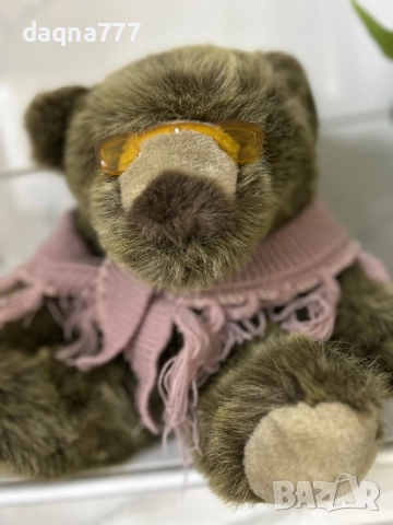 Vtg Скъпоценно плюшено мече Плюшена играчка Баба Очила Шал  90-те Vtg, снимка 14 - Плюшени играчки - 52267708