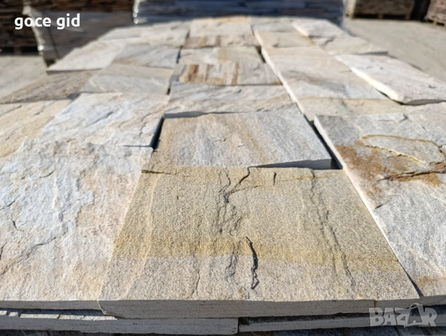 🟡 Жълт рязан гнайс – облицовъчни ленти/плочи | Естествен камък за фасади и интериор, снимка 4 - Строителни материали - 52541998