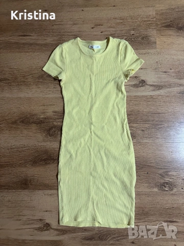 Жълта лятна рокля по тялото “Sinsay”