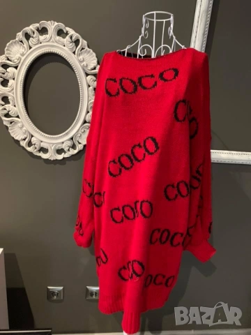 Плетена рокля - туника с надпис в 4 цвята , снимка 7 - Рокли - 52921256