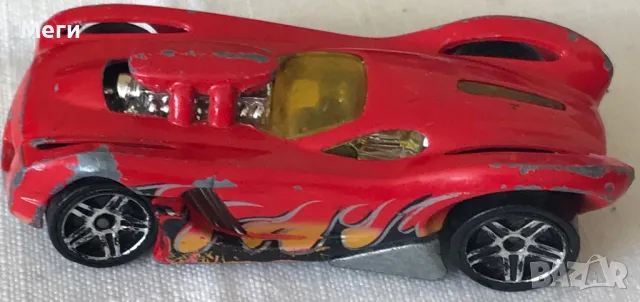 Колекционерска Количка Hot Wheels 2003 – 16 Angels – Червен с Черни и Жълти Пламъци, снимка 2 - Колекции - 46988494