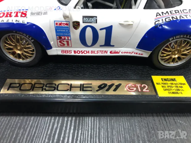 Mетална колекционерска количка DIE CAST PORSCHE 911 GT2 1:18 NEW, снимка 7 - Колекции - 47110932