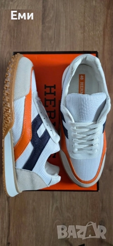 Hermes Bouncing Sneakers Естествена кожа и велур мъжки обувки сникърси , снимка 6 - Спортни обувки - 52755746