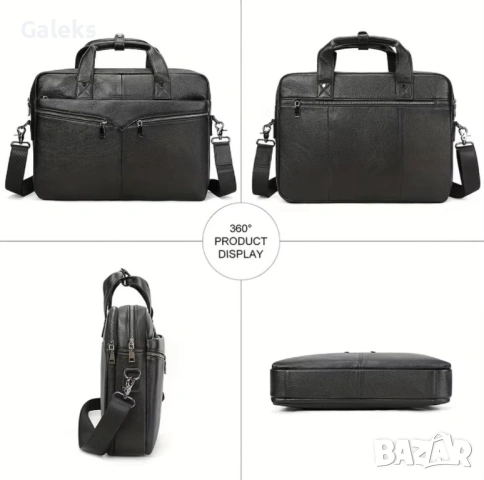 Мъжка елегантна офис чанта за лаптоп 15”/Бизнес куфарче от естест. кожа!, снимка 14 - Чанти - 53481102