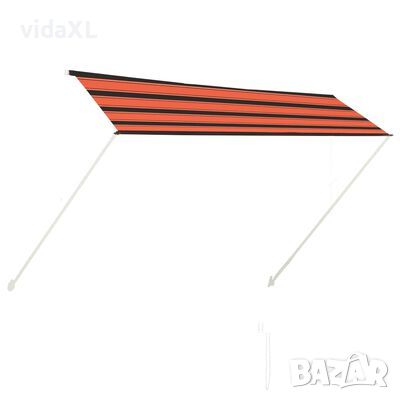 vidaXL Сенник с падащо рамо, 300х150 см, оранжево и кафяво(SKU:145897