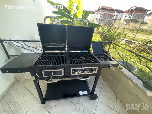 BBQ 3в1 въглища, газ + газов котлон, снимка 3 - Барбекюта - 47385466