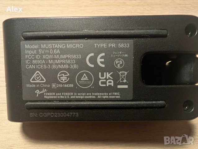 Усилвател Fender Mustang Micro, снимка 2 - Китари - 53469525