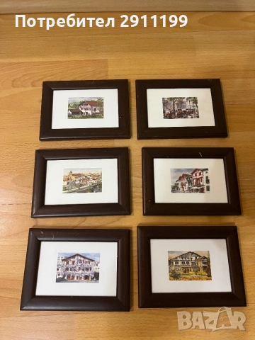 Малка картина с къща, 6 бр.
