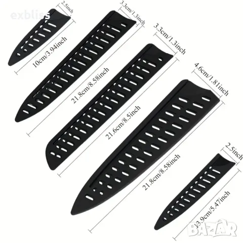 Пластмасови протектори за кухненски ножове 5бр., снимка 6 - Форми - 50223759