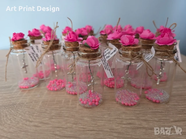 Сувенири Стъкленица за кръщене, рожден ден, юбилей, сватба,погача, снимка 2 - Други - 50595160