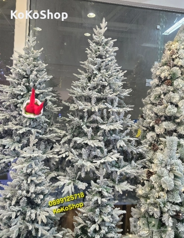 Луксозна заснежена коледна елха с 2D и 3D клони – реалистична елха, снимка 3 - Декорация за дома - 52077204