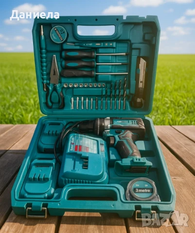 Комплект акумулаторен винтоверт – 30 части, снимка 5 - Винтоверти - 50886741