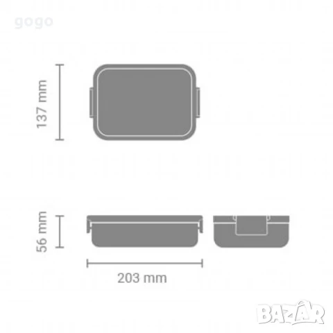 Кутия за обяд Brabantia Make&Take 1.1L, снимка 6 - Кутии за храна - 50463742