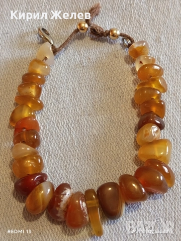 Дамска гривна от полиран кехлибар много красив стилен дизайн 18946