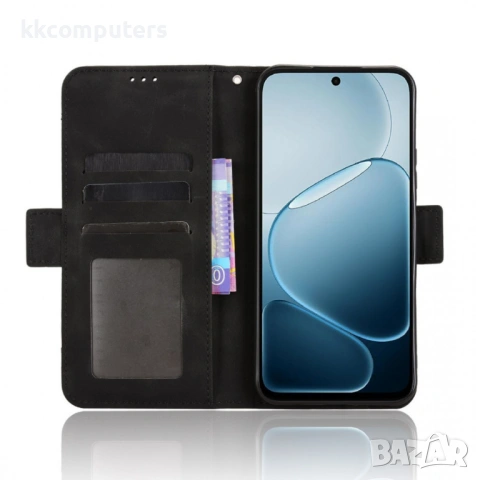 Кожен Калъф Портфейл за Oppo A6x 5G / A6x 4G - Множество Слотове, Джоб за Банкноти, Двоен Магнит, Св, снимка 10 - Резервни части за телефони - 53564083