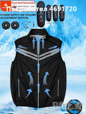 охлаждаща жилетка с 2 вентилатора, снимка 2 - Спортна екипировка - 52893571