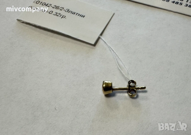 Златна обеца 0.32гр., снимка 3 - Обеци - 54135719