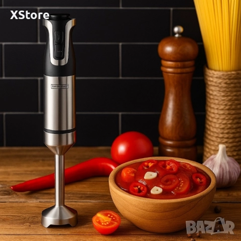 Ръчен пасатор Royalty Line RL-ESTM800, 800W с неръждаема стомана и регулатор на скоростта, снимка 5 - Чопъри и пасатори - 52218637