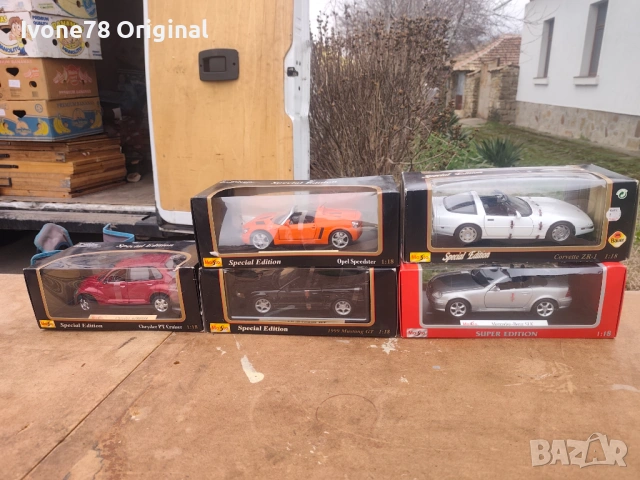 МЕТАЛНИ КОЛИ 1:18 Нови в кутия Maisto