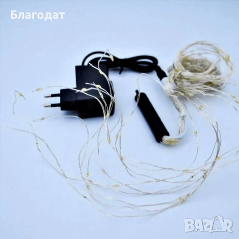 Декоративен сноп от 200 LED светлини, 100-240 V с щепсел, топло бяла светлина. Създайте магия и уют , снимка 7 - Декорация за дома - 52468361
