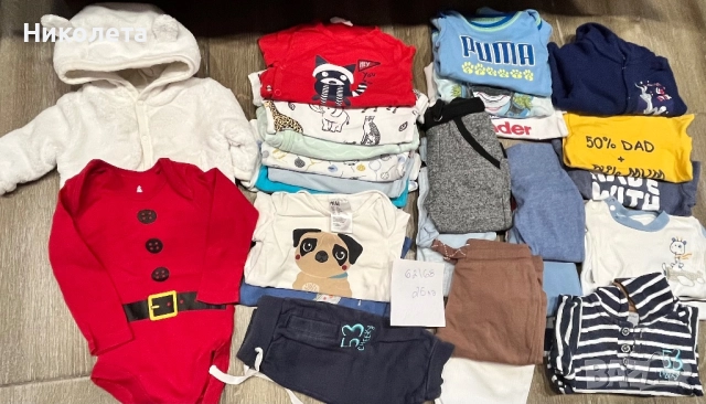 Лотове бебешки дрехи 62/68см до 30лв лот/снимка