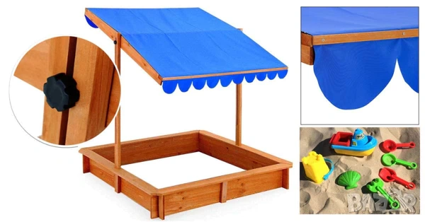 Пясъчник с капак / Дървен пясъчник / Пясъчник със сенник, снимка 10 - Други - 54037010