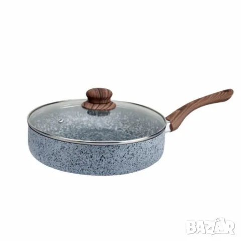 Тиган с капак Voltz Siena, Дълбок, Мраморно каменно керамично покритие, снимка 1