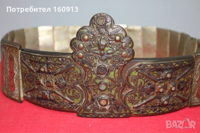 Възрожденски сребърен Дедеагач колан пафта накит за носия., снимка 5 - Антикварни и старинни предмети - 54224867