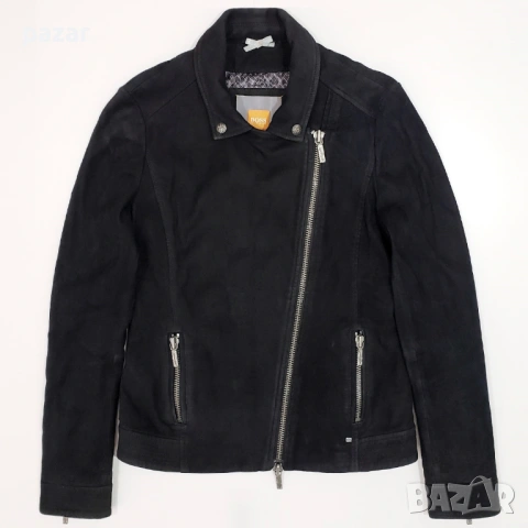 HUGO BOSS ORANGE JAMELA 50323097 Дамско Кожено Яке Велур S-M, снимка 3 - Якета - 53446957