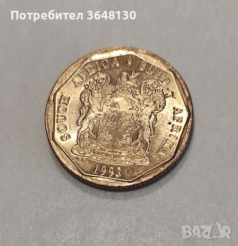 Монета Южна Африка (UNC) 20 цента, 1993, снимка 2 - Нумизматика и бонистика - 45699316