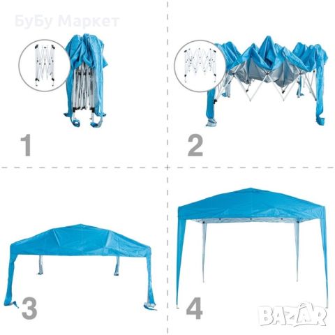 Градинска сгъваема шатра със стоманена конструкция Muhler POP-UP, снимка 4 - Градински мебели, декорация  - 46441425