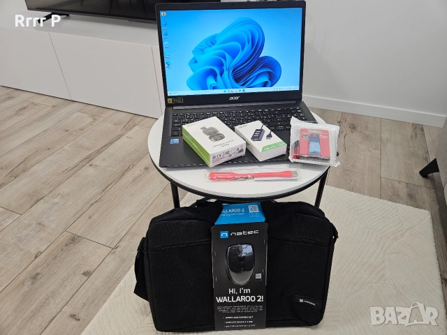 Лаптоп Acer Aspire 3 FHD 15.6" WIN 11 Pro с чанта,мишка,слушалки и аксесоари