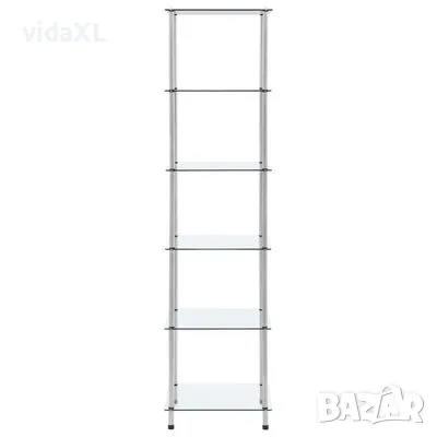 vidaXL Етажерка с 6 рафта, прозрачна, 40x40x160 см, закалено стъкло（SKU:249507）, снимка 2 - Други - 49111027