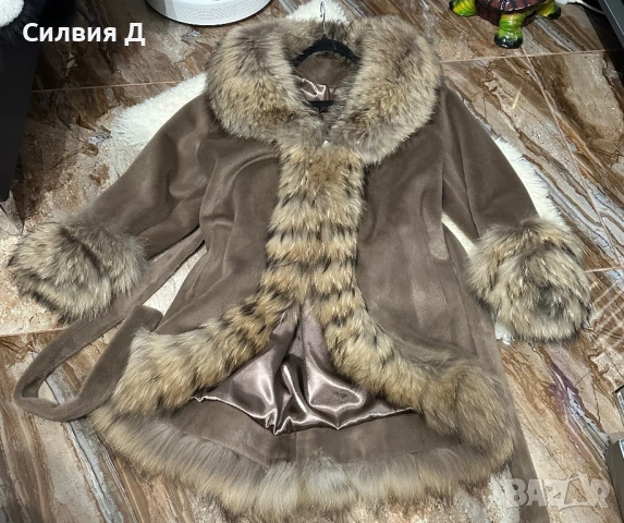 Ново палто алкантра и лисица, снимка 8 - Палта, манта - 53989440