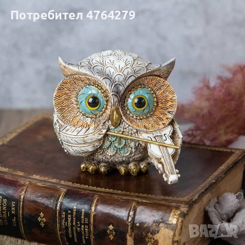 Бухалчета Музиканти с Китара и Цигулка 4бр, снимка 4 - Статуетки - 53885127