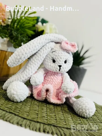 Плетено зайче балеринка , снимка 2 - Плюшени играчки - 50198987