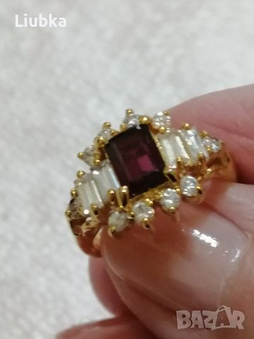 красиви позлатени пръстени с камъни , снимка 4 - Пръстени - 45394761