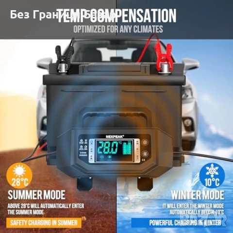 Ново Интелигентно зарядно за акумулатори 12V/24V LiFePO4 AGM GEL 20A, снимка 8 - Друга електроника - 52502725