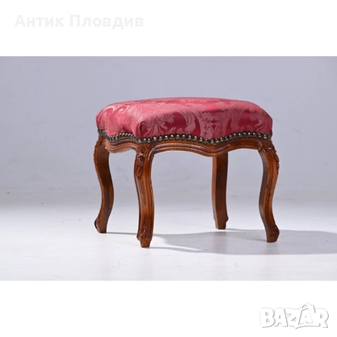 Табуретка - Класик (бордо - десен / дърво), снимка 5 - Дивани и мека мебел - 52738028