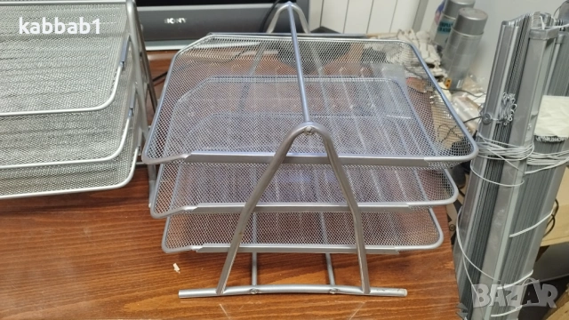 Поставка за документи - Метален органайзер за документи с 3 рафта, снимка 5 - Органайзери за бюро - 53117814